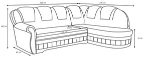 Rozkladacia sedacia súprava LORD II, 250x105x190, Berlin02/Soft17, pravá