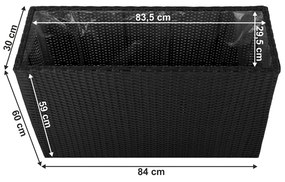 Ratanový kvetináč Rams - čierna