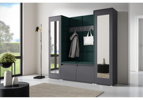 Predsieňová stena AMI 31 So zrkadlom Grafit Fľašková zelená