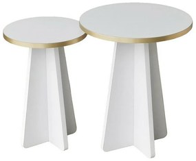 Súprava konferenčných stolíkov Mushroom Gold and White, 2 ks
