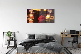 Obraz plexi Rose sviečka okuliare 125x50 cm