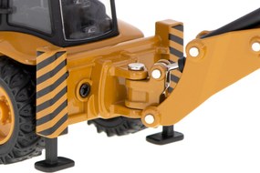 KIK Kovové rýpadlo-nakladač H-TOYS 1:50 – Die-cast bager s pohyblivou lyžicou, gumové kolesá