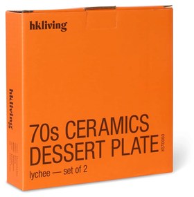 HK living Keramický dezertný tanierik 70's Lychee – sada 2 ks