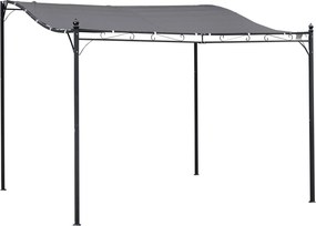 Outsunny Záhradná Pergola s Krytom a Stanom, Kovová Šedá 297x297cm | Aosom