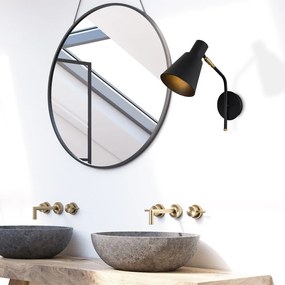 Nástenné svietidlo v čiernej a zlatej farbe ø 15 cm Sivani – Opviq lights