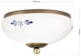 Orion DL 7-672 - Stropné svietidlo LANDHAUS 1xE27/60W/230V pr. 21 cm bronz/biela