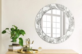 Kvetinový vzor Okrúhle dekoračné zrkadlo