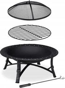 Kovové prenosné ohnisko FIREBOWL ∅ 90 cm, čierne