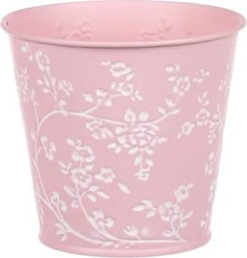 Obal na kvetináč ružový s bielymi ružami, 14 cm%