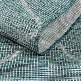 Dekorstudio Šnúrkový okrúhly koberec PALM 3075 - tyrkysový Priemer koberca: 120cm