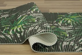 Kúpelňová penová rohož Softy-tex Monstera zelená / čierna