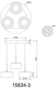 Globo 15634-3 - LED Luster na lanku FOGSY 3xLED/8W/230V