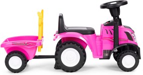 MULTISTORE Jazdítko traktor New Holland s príveskom, interaktívny volant so zvukmi, ružové 12m+