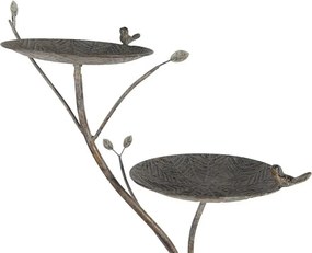 Zeleno hnedé antik kovové krmítko pre vtáčiky Birdie - 38*43*78 cm