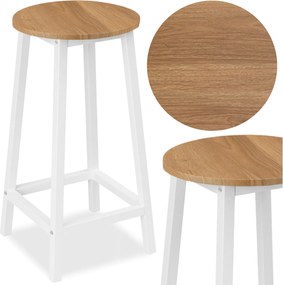 Barová židle Flint bílá/dub přírodní