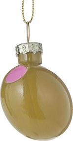 HANG ON Sklenená ozdoba oliva