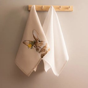 Sada kuchynských utierok BRUCE biela / béžová so zajačikom ES23 851327