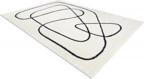 Dywany Łuszczów, Kusový koberec Mode 8377 abstract cream/black, 240x330, biela, chodba / predsieň