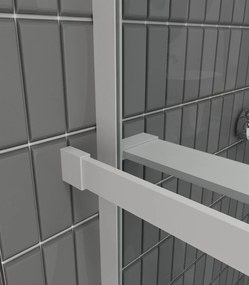 Erga Paris, sprchová zástena Walk-In 90x200 cm, 8mm šedé sklo, biely matný profil, ERG-V02-PARIS-090x200-GR-WH