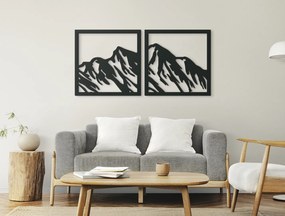drevko 2-dielny obraz Hory Rozmer obrazu: 31,5 x 65 cm, Farba dekorácie: Čierna