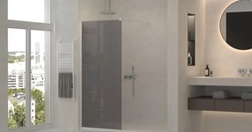 Erga Paris, sprchová zástena Walk-In 100x200 cm, 8mm šedé sklo, chrómový profil, ERG-V02-PARIS-100x200-GR-CR