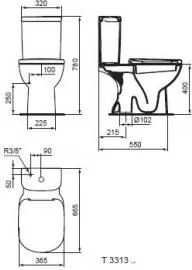 Ideal Standard Tempo WC kombi misa spodný odpad T331301