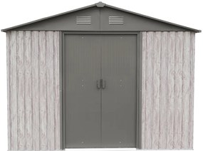 Záhradný domček BestBerg ZDB-7SD / 7,2 m² / 301 x 238 x 214 cm / biele drevo / sivá