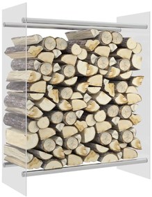 Stojan na palivové drevo priehľadný 80x35x100 cm tvrdené sklo