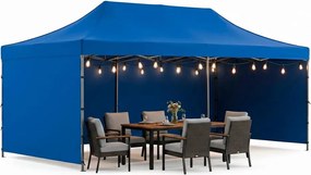 SPRINGOS Nožnicový záhradný stan 3×6 m – modrý, obchodný pavilón na podujatia GP0007