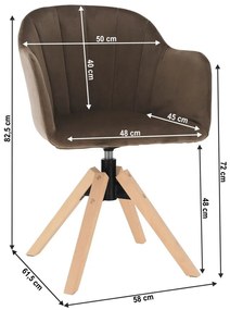 Tempo Kondela Otočné kreslo, velvet látka, sivohnedá taupe/buk, DALIO