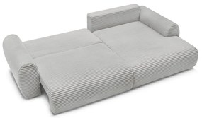 Svetlosivá menčestrová rozkladacia rohová pohovka (pravý roh) Lucien – Bobochic Paris