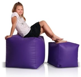 Sedací vak taburetka kocka malá fialová EMI
