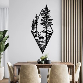 Nástěnná kovová dekorace Deer I. černá