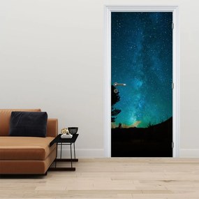 Fototapeta na dvere - Nočná obloha s hviezdami (95x205cm)