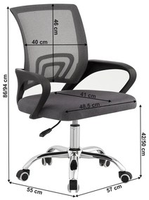 Kancelárska stolička, sivá/čierna, DEX 4 NEW