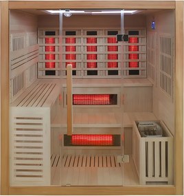 BPS-koupelny Kombinovaná sauna 2v1 HYD-7586 - Infrasauna + fínska sauna 180x160, 4-5 osôb