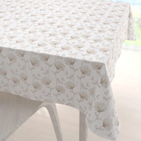 Biante Bavlnený štvorcový obrus Sandra SA-252 Béžové poľné kvety 130x130 cm
