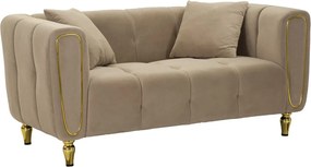 Dvojmiestna pohovka Alma 155 cm taupe/zlatá