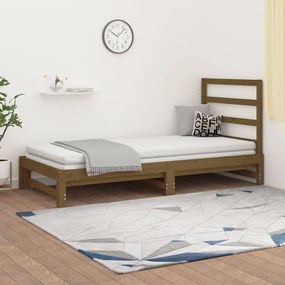 Rozkladacia denná posteľ medová 2x(90x200) cm borovicový masív