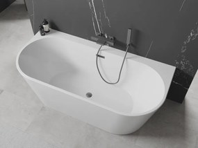 Mexen Oval+, voľne stojaca vaňa ku stene 170 x 80 cm, biela lesklá, brúsený grafit prepad, 52681708000-66