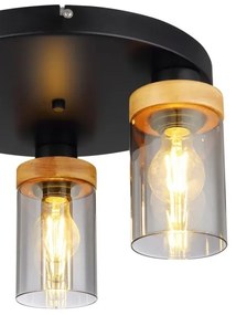 Globo 15557-3D - Prisadený luster FINCA 3xE27/40W/230V kov/drevo