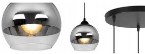 Závesné svietidlo Bergen, 3x chrómové/transparentné sklenené tienidlo (fi 15cm), o