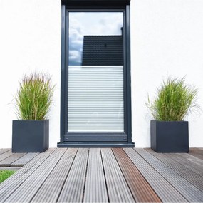 Kvetináč BLOCK, sklolaminát, 50x50x50 cm, antracit