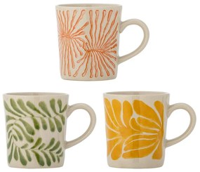 Šálky v súprave 3 ks na cappuccino z kameniny 205 ml Fauni – Bloomingville