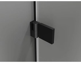 Mexen, Mexen Lunar-B výklopné pravé sprchové dvere 75 cm, transparentné, čierne - 832-075-000-70-00-P
