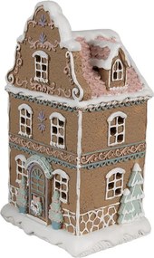 Hnedá svietiaca perníková chalúpka Gingerbread House - 12 * 9 * 20 cm / 3 * AAA