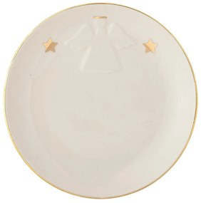 Biely dezertný kameninový tanier s vianočným motívom ø 16 cm Starry – Bloomingville