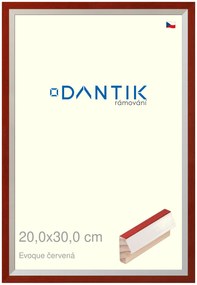 DANTIK rám na obraz 20x30 | EVOQUE červená (Sklo Čiré)
