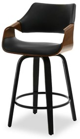 Elegantná barová stolička NENET - orech / čierna