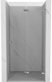Mexen, Mexen Lunar-F pravé sklápacie sprchové dvere 90 cm, transparentné, chróm - 836-090-000-01-00-P